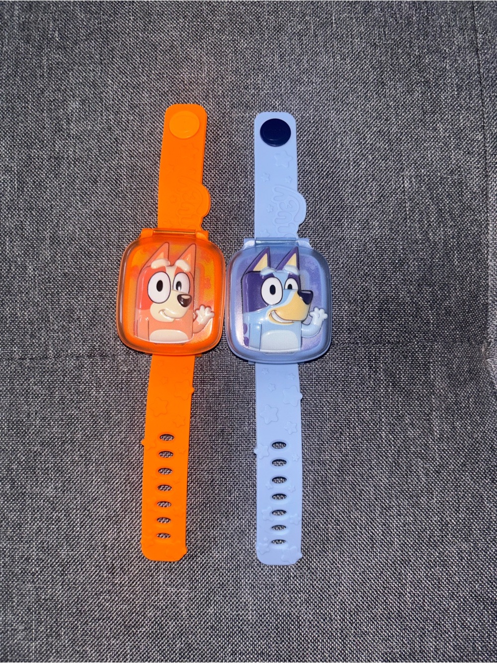 Bluey Silicone Kids Watch - Orange & Light Blue Set